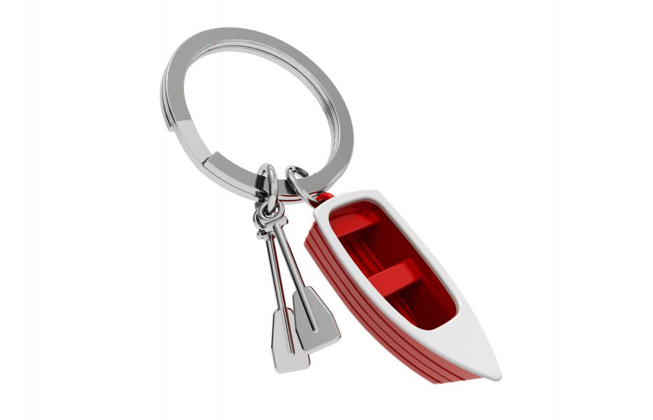 porte cles barque rouge metalmorphose 