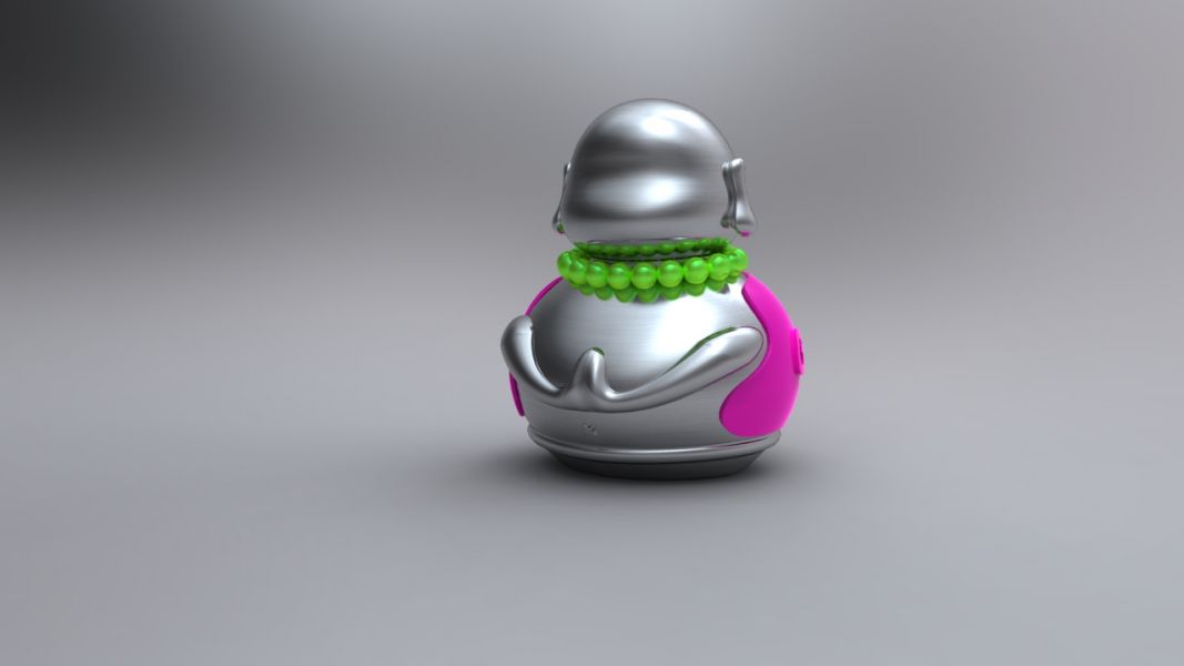 Oggetto regalo di design – porte cles bouddha fuchsia metalmorphose 