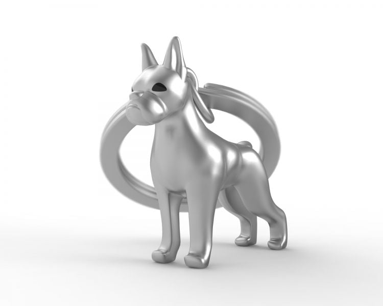 Designcadeau – porte cles boxer argente metalmorphose 