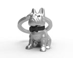 porte cles bull dog argente metalmorphose 