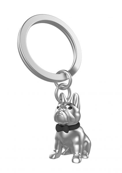 porte cles bull dog argente metalmorphose 