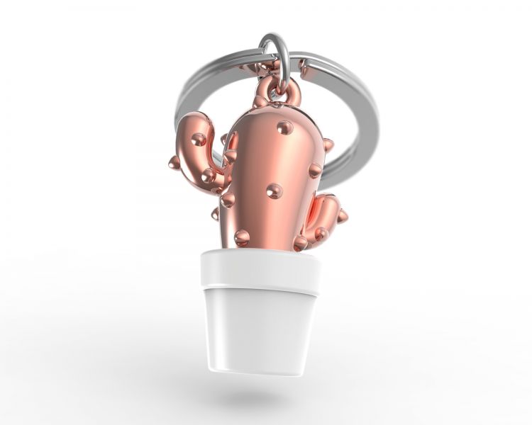 Designcadeau – porte cles cactus rose metalmorphose 