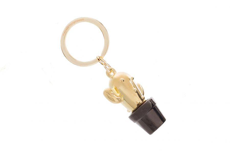 Oggetto regalo di design – porte cles cactus dore metalmorphose 