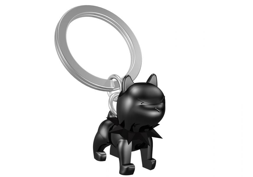 Designcadeau – porte cles chien bully noir metalmorphose 