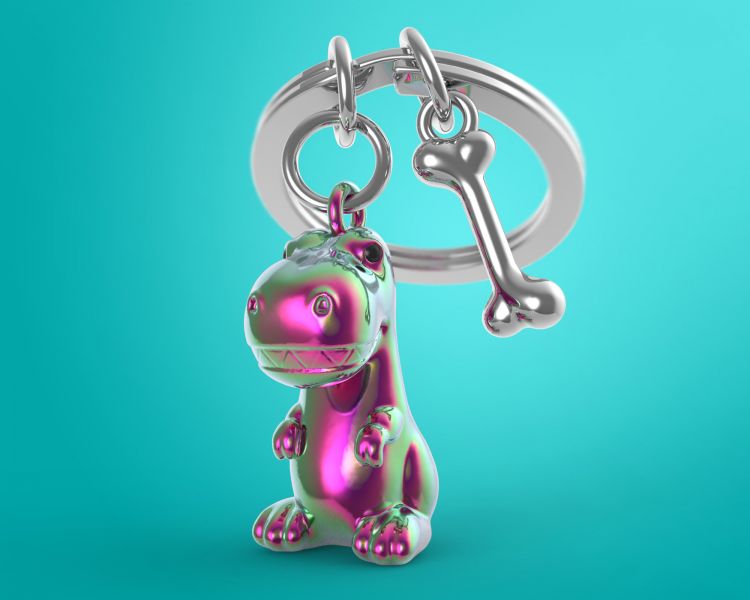 Designcadeau – porte cles dino arc en ciel metalmorphose MTM225 03 5404006043989