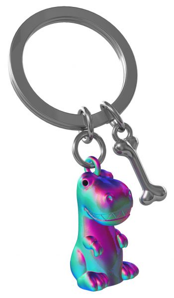 Designcadeau – porte cles dino arc en ciel metalmorphose 