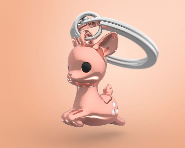 Designcadeau – porte cles faon rose metalmorphose MTM191 02 