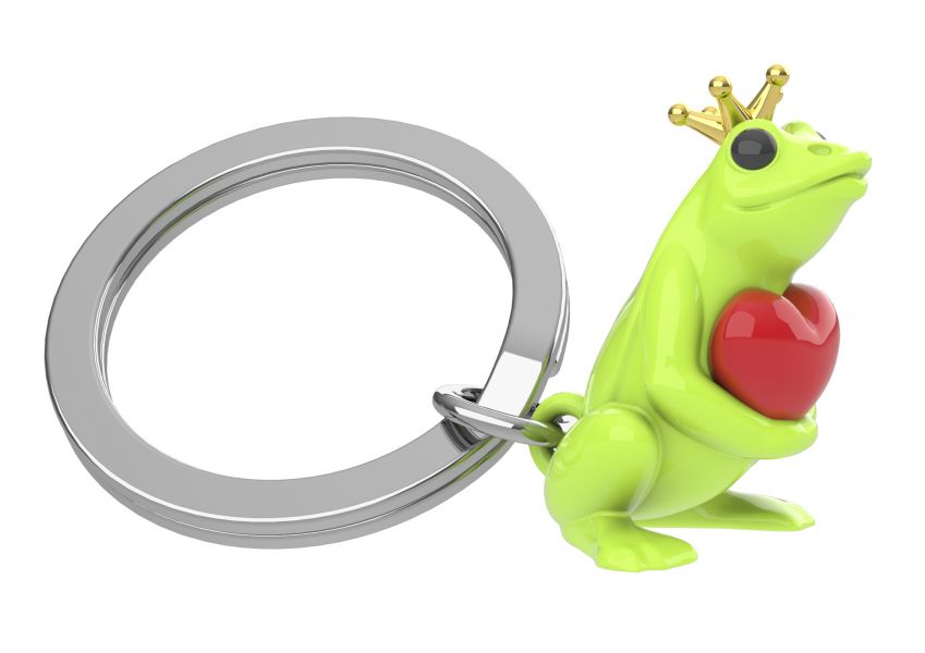 Oggetto regalo di design – porte cles grenouille verte coeur metalmorphose 