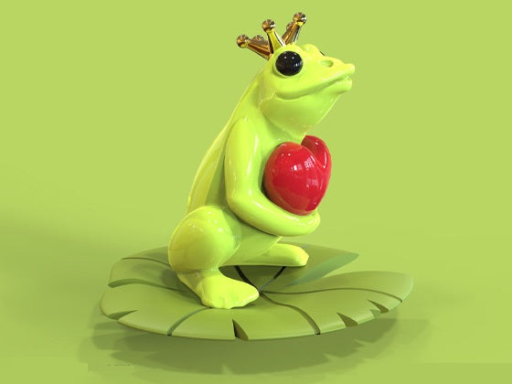 Regalo de diseño – porte cles grenouille verte coeur metalmorphose 