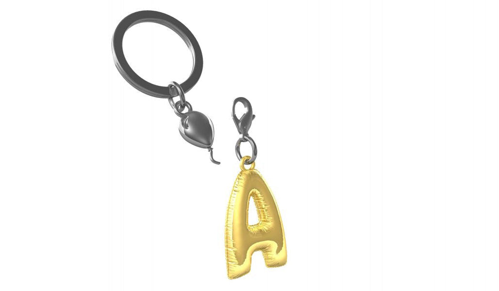 Designcadeau – porte cles alphabet ballon gonflable metalmorphose 