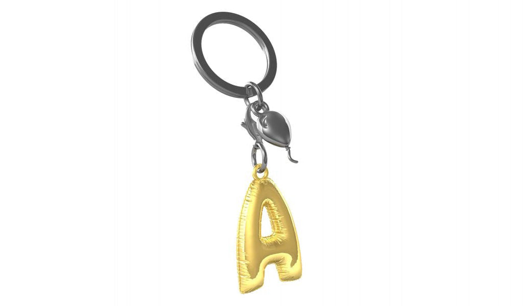 Designcadeau – porte cles alphabet ballon gonflable metalmorphose 
