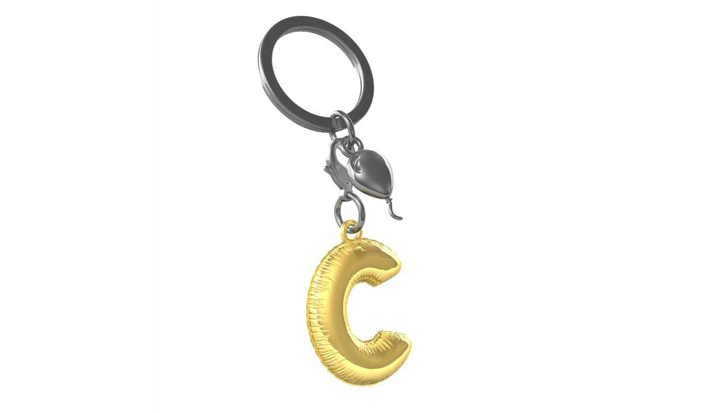 Designcadeau – porte cles alphabet ballon gonflable metalmorphose 