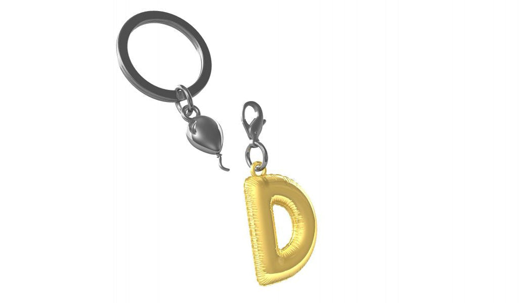Designcadeau – porte cles alphabet ballon gonflable metalmorphose 