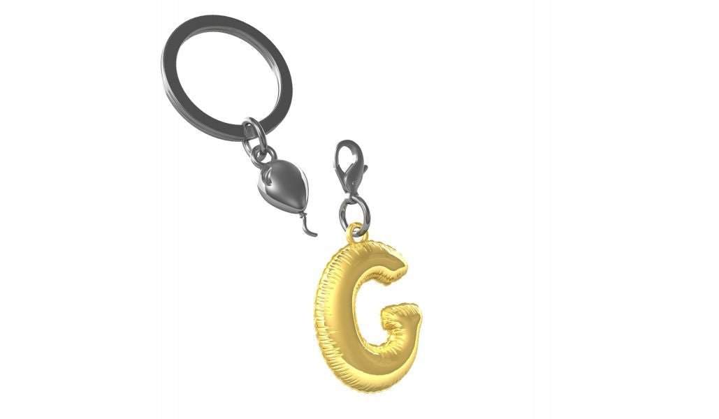 Designcadeau – porte cles alphabet ballon gonflable metalmorphose 