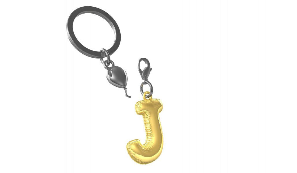 Designcadeau – porte cles alphabet ballon gonflable metalmorphose 