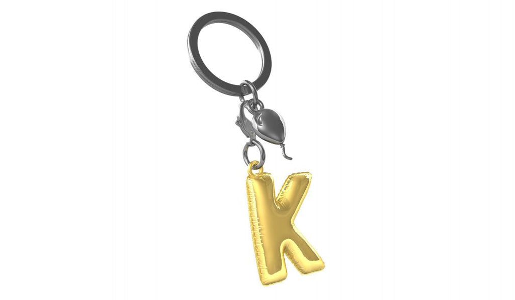 Designcadeau – porte cles alphabet ballon gonflable metalmorphose 