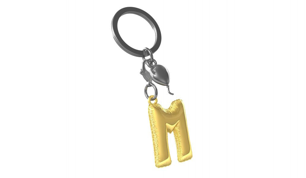 Designcadeau – porte cles alphabet ballon gonflable metalmorphose 
