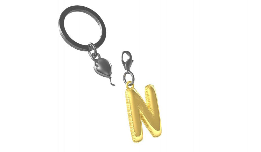 Designcadeau – porte cles alphabet ballon gonflable metalmorphose 
