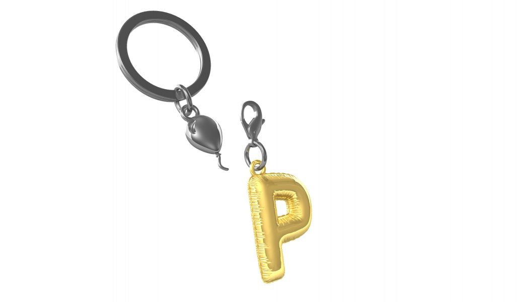 Designcadeau – porte cles alphabet ballon gonflable metalmorphose 