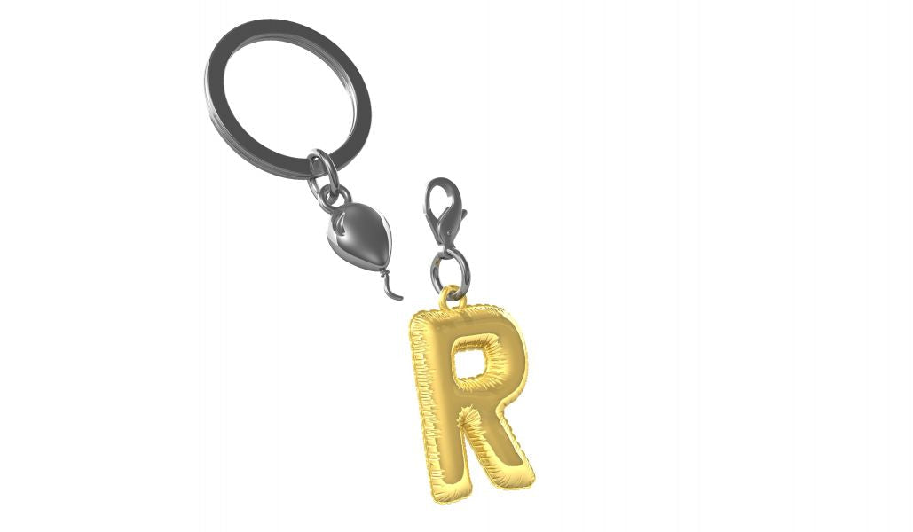 Designcadeau – porte cles alphabet ballon gonflable metalmorphose 