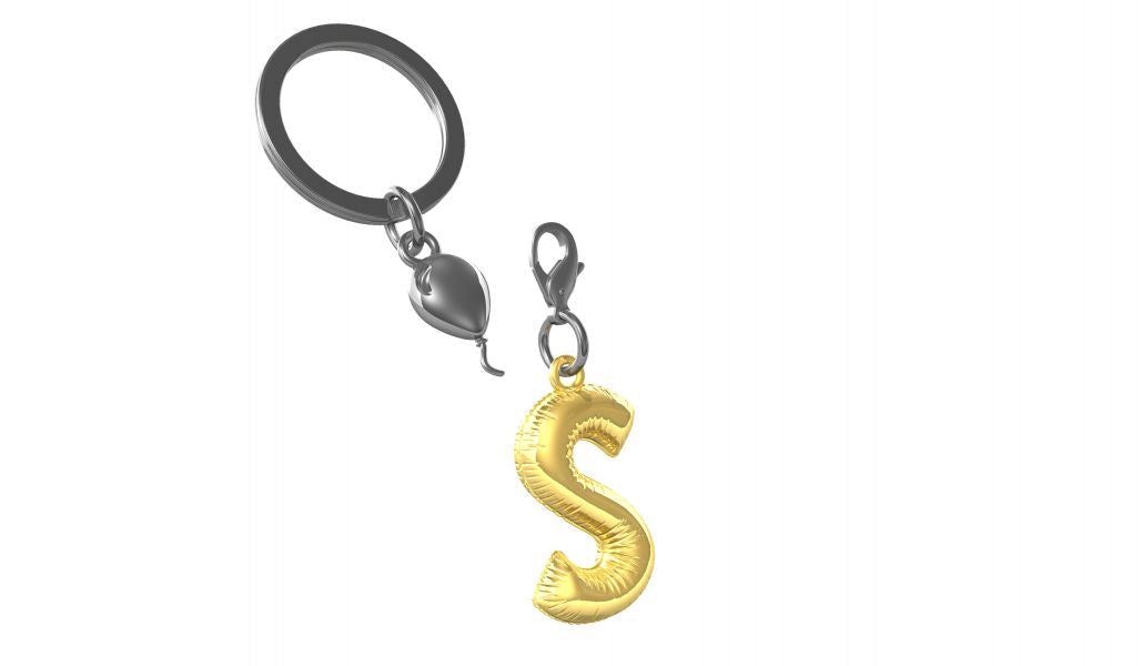 Designcadeau – porte cles alphabet ballon gonflable metalmorphose 