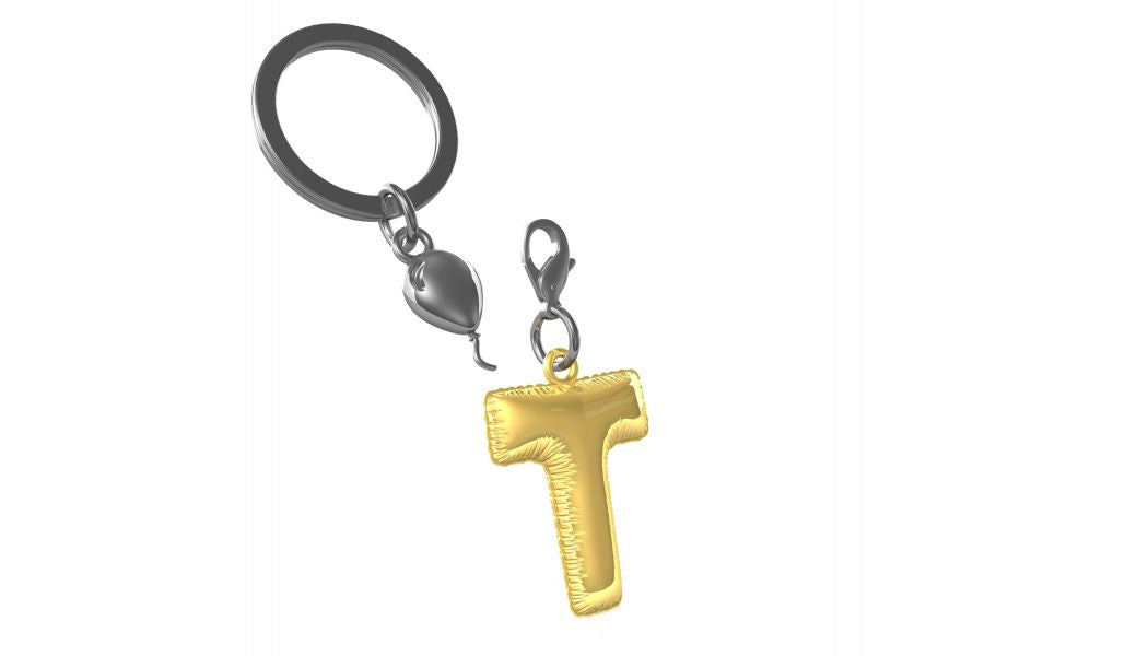 Designcadeau – porte cles alphabet ballon gonflable metalmorphose 