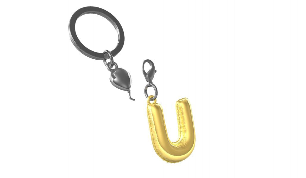 Designcadeau – porte cles alphabet ballon gonflable metalmorphose 