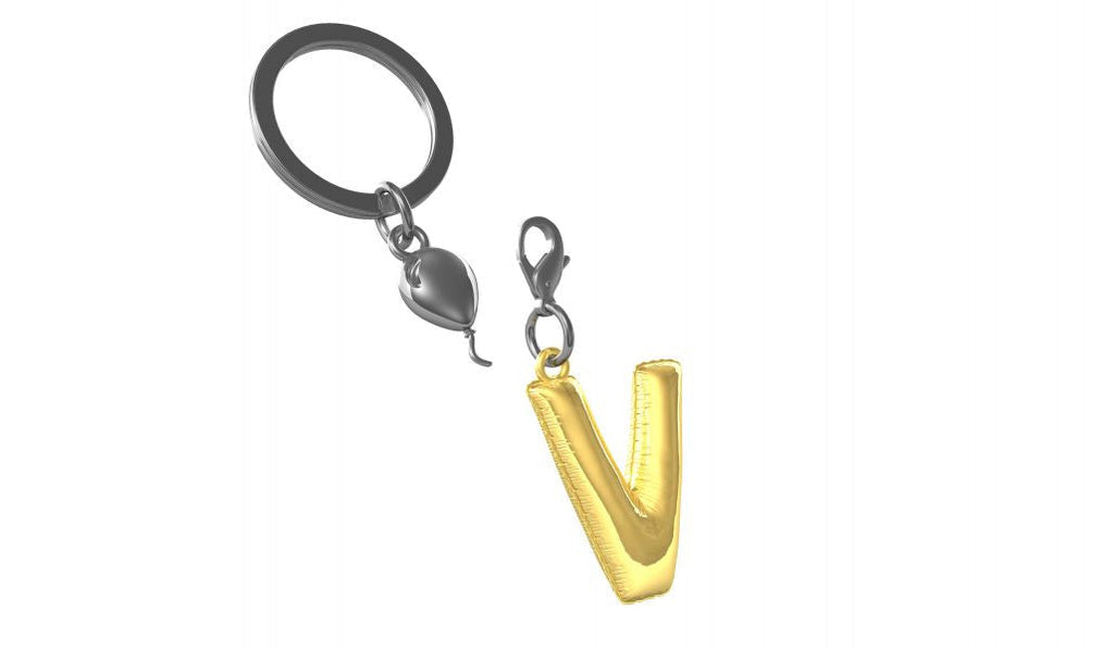Designcadeau – porte cles alphabet ballon gonflable metalmorphose MTM10W 5404006044283