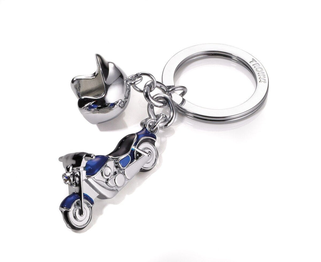 Porte-clés Moto Custom Bleue