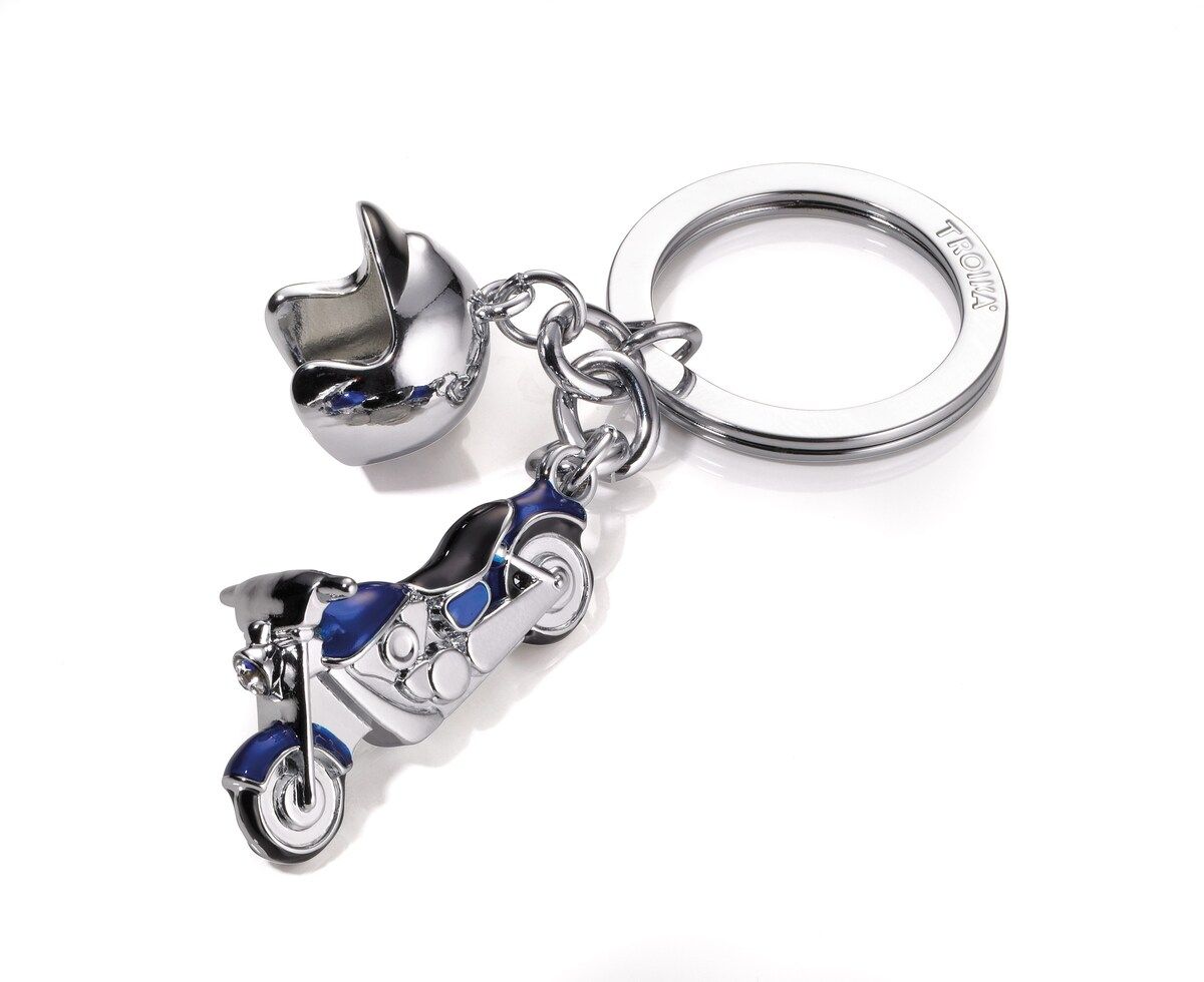 Porte-clés Moto Custom Bleue
