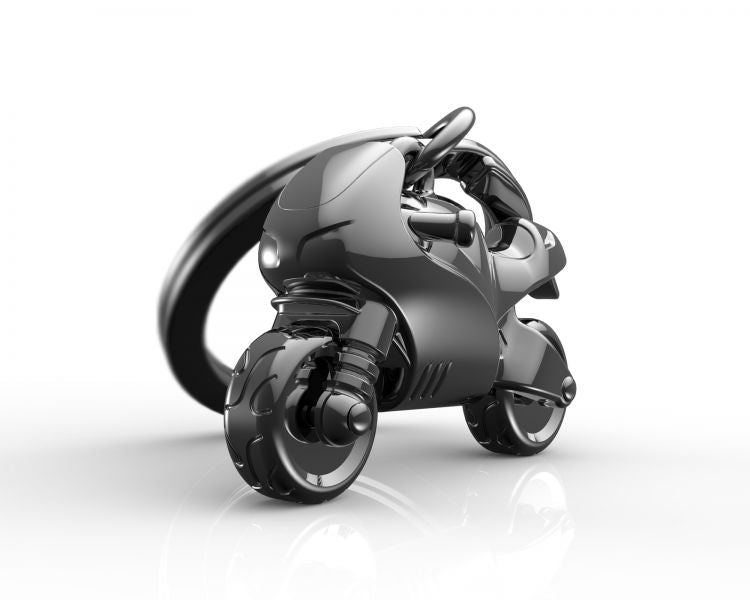 Regalo de diseño – porte cles moto sportive grise metalmorphose 