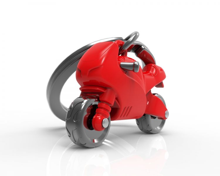 porte cles moto sportive rouge metalmorphose 
