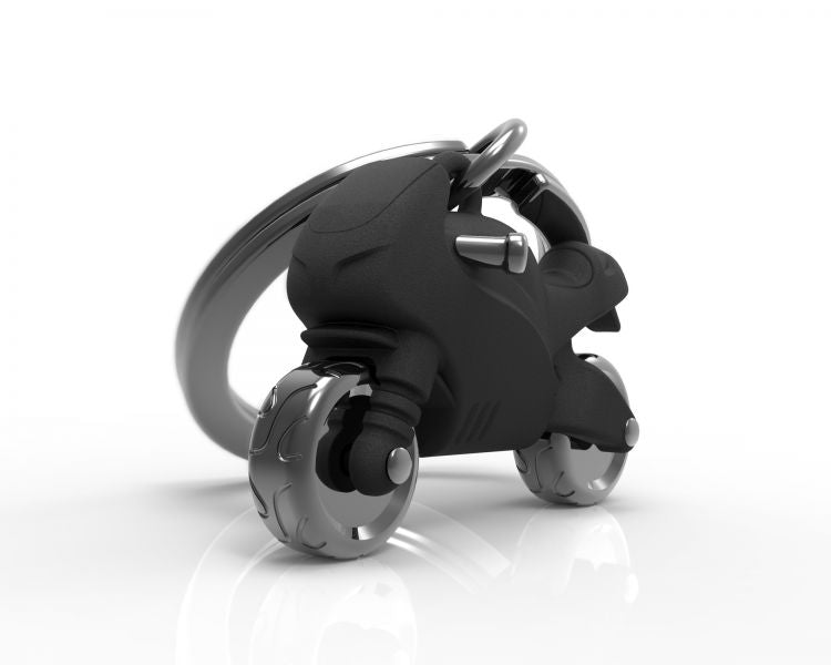 porte cles moto sportive noire mate metalmorphose 