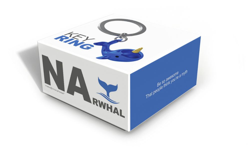 porte cles narval bleu metalmorphose 