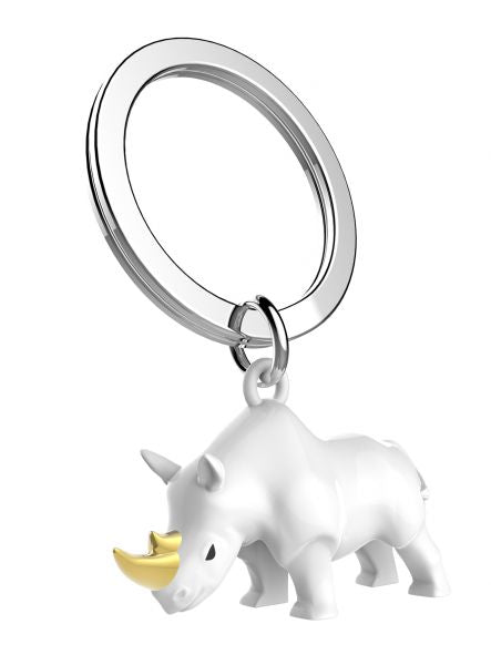 porte cles rhinoceros blanc metalmorphose 