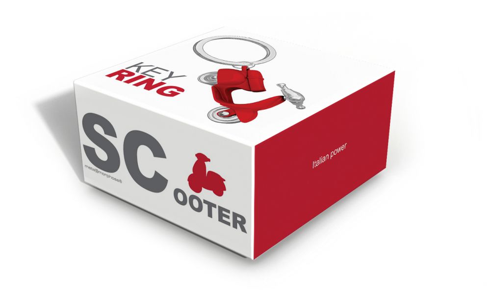 Regalo de diseño – porte cles scooter retro rouge metalmorphose 