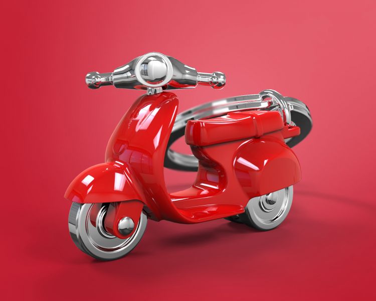 porte cles scooter retro rouge metalmorphose MTM933 01 5404006033669