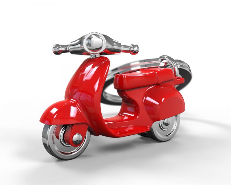 porte cles scooter retro rouge metalmorphose 