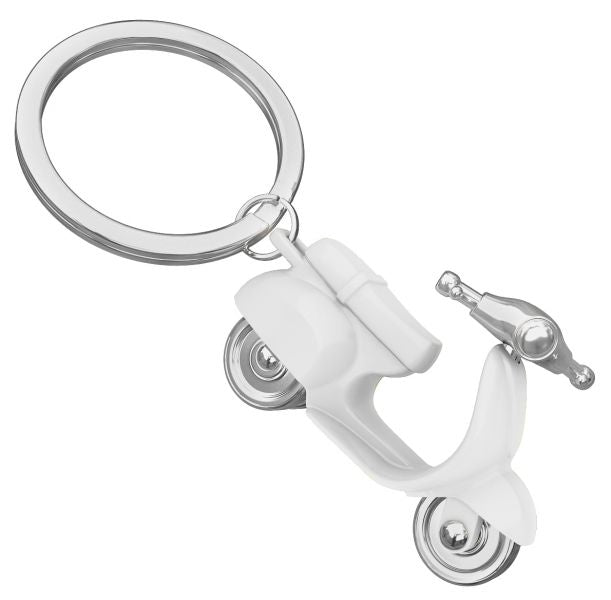 Designcadeau – porte cles scooter retro blanc metalmorphose 
