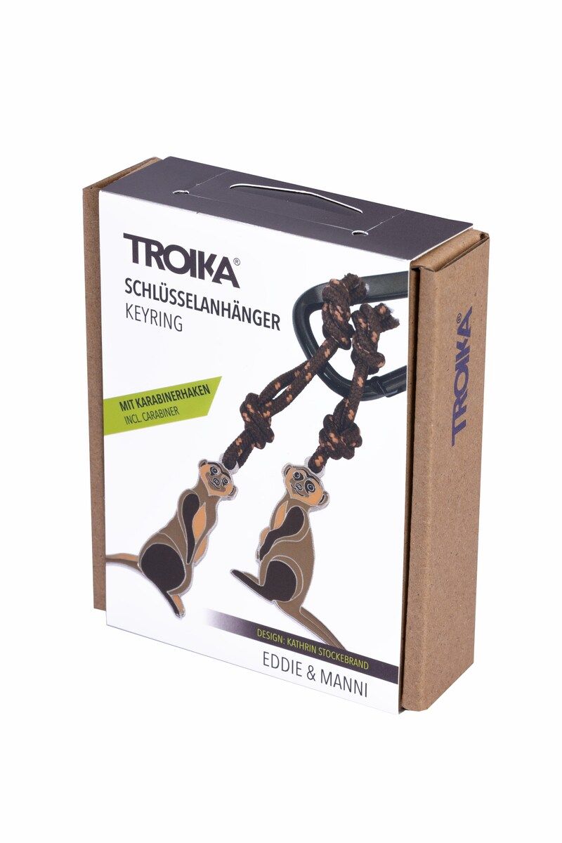 Designcadeau – porte cl s mousqueton suricates eddie manni troika 