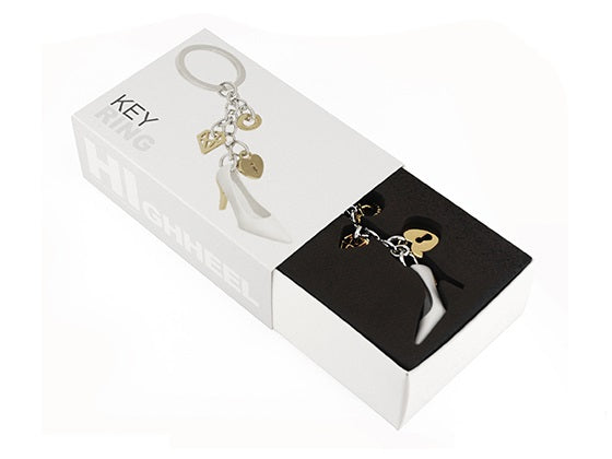 Oggetto regalo di design – porte cles talon charm blanc metalmorphose 