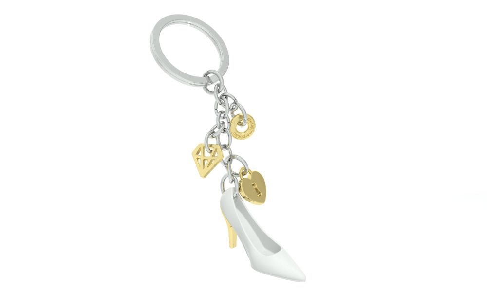 Porte clés Talon Charm Blanc Meta[l]morphose | Boutique d'objets cadeaux designs 