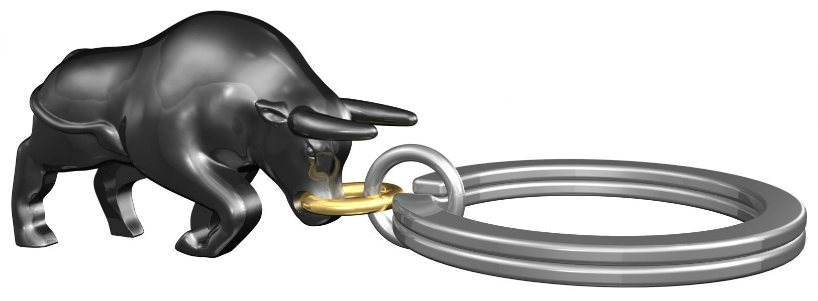 Regalo de diseño – porte cles taureau noir metalmorphose 