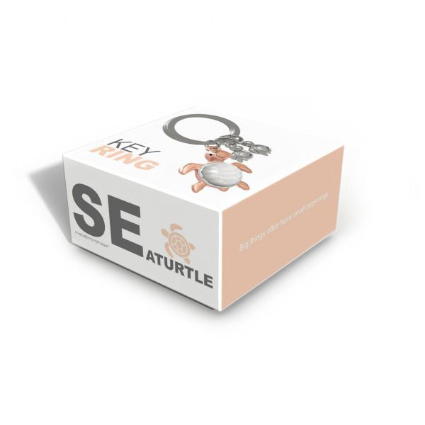 Oggetto regalo di design – porte cles tortue de mer rose metalmorphose 