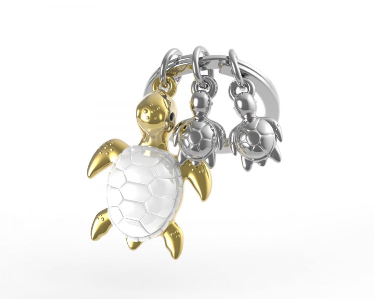 porte cles tortue de mer doree metalmorphose 