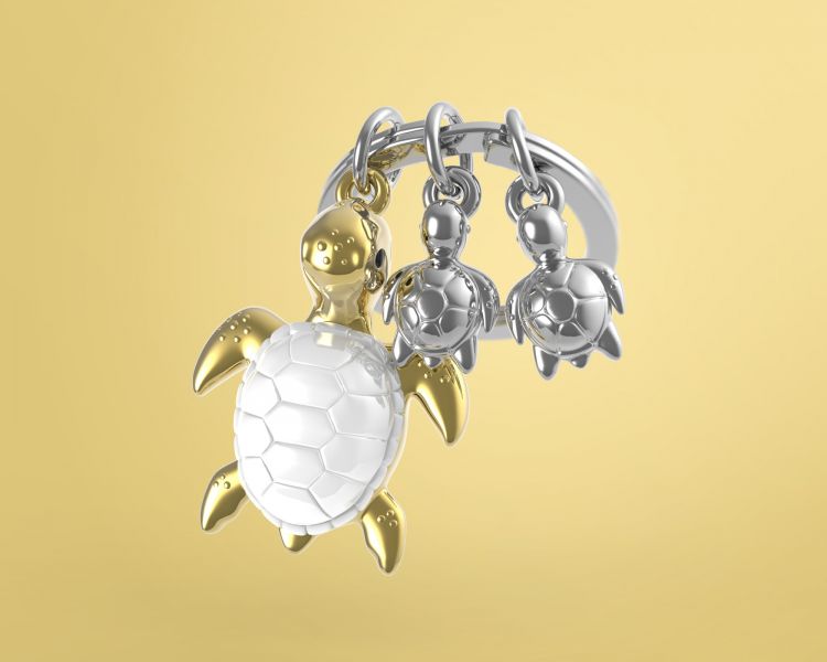 porte cles tortue de mer doree metalmorphose MTM195 02 5404006041480