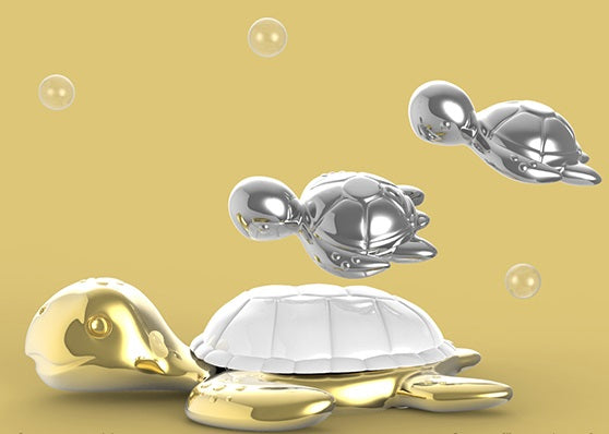 porte cles tortue de mer doree metalmorphose 