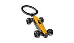 Design-lahja – porte cles voiture de course retro jaune metalmorphose 