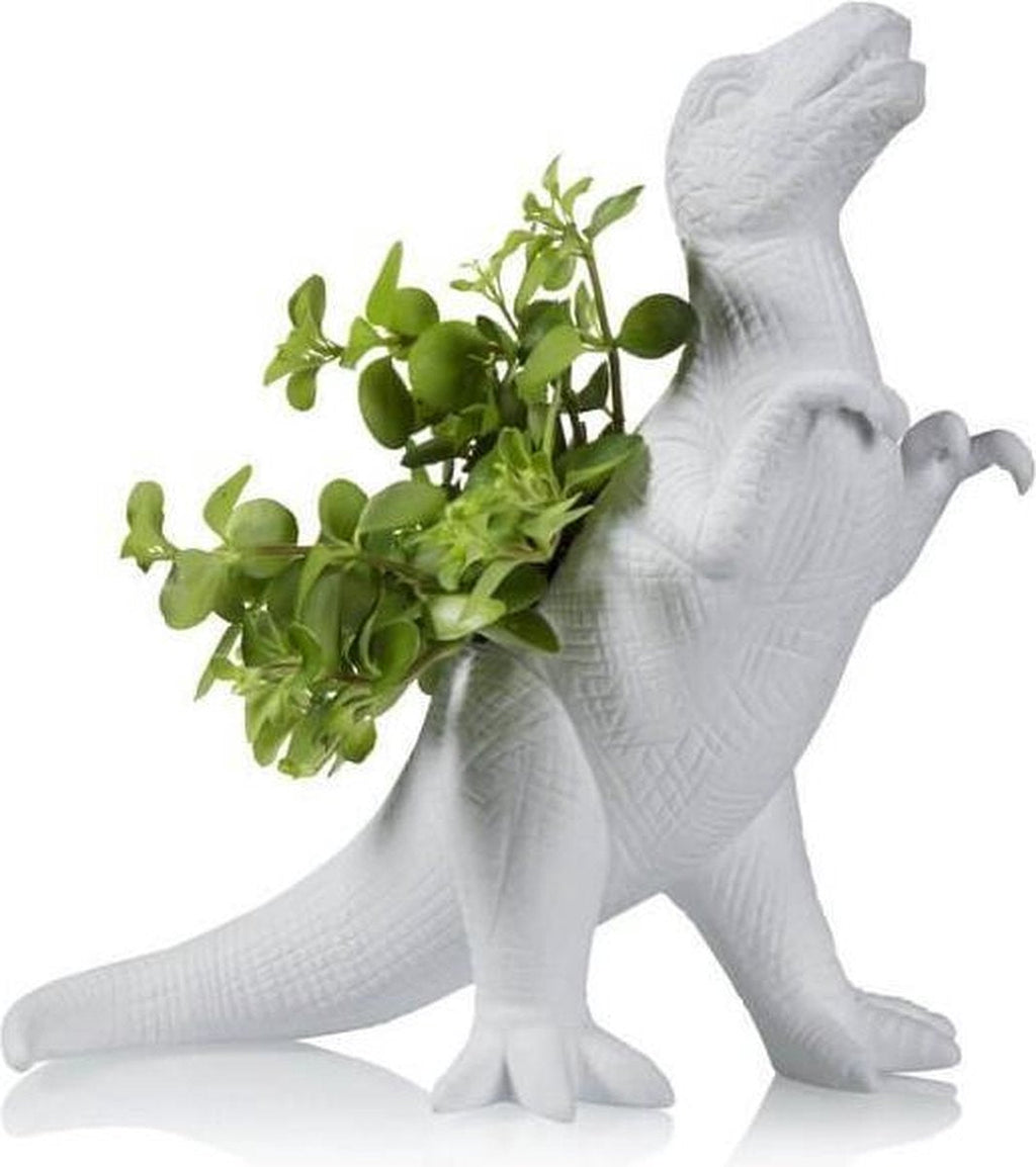 Oggetto regalo di design – pot dinosaure plantosaurus rex bitten 