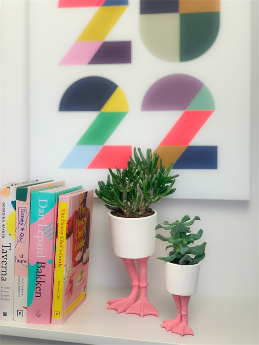 pot de fleur pattes de flamant rose bitten BTT2106 4897038627844